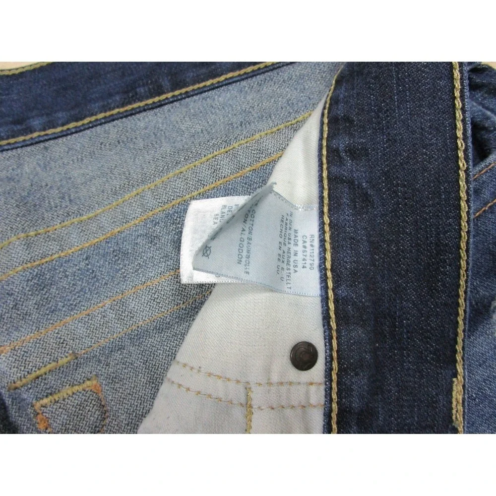 True Religion Men's Designer Jeans - Geno Relaxed Slim USA Black Size 42x34 Blue